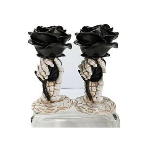 Yankee Candle Halloween Taper Holder Skeleton Black Rose  HolderPHANTASMAGORIA